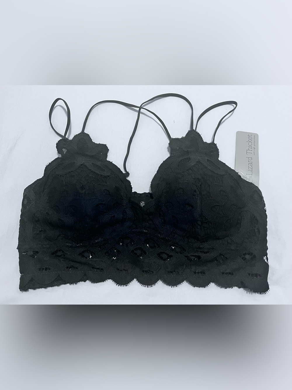 Anna Grace Black Lace Bralette with Strappy Back